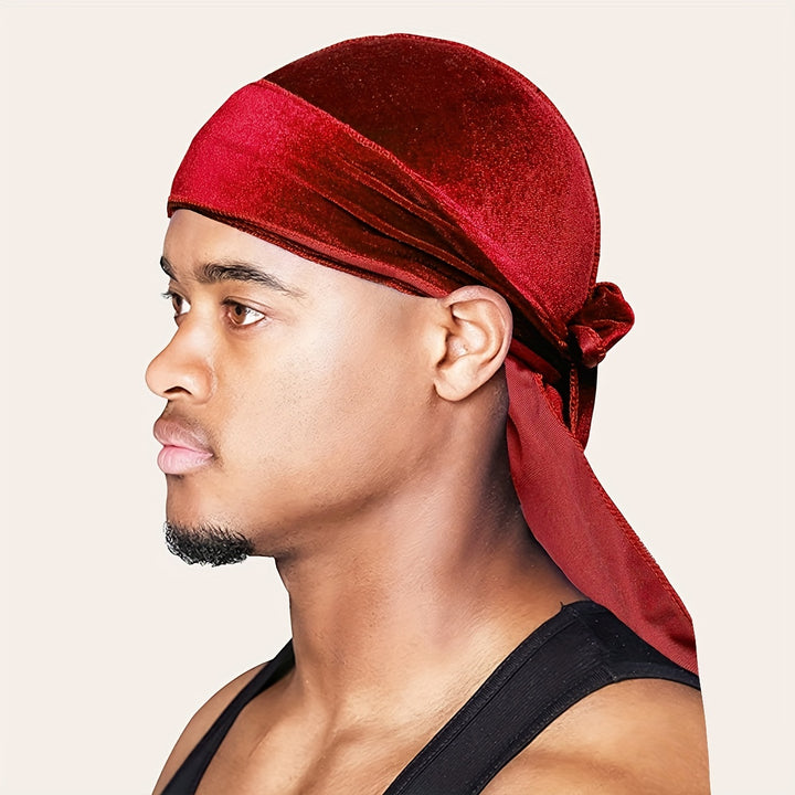 Durags de Terciopelo para Hombres y Mujeres - Gorro de Ducha Suave y Cómodo con Cola Larga y Correas Anchas - Perfecto para Proteger el Cabello y Estilizar - Accesorios de Baño