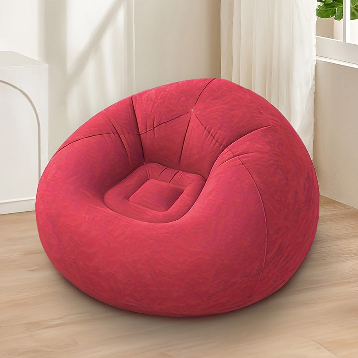 [Sofá de Aire Moderno] Sofá Inflable Moderno de Fácil Limpieza - Silla de Bolsa Sin Relleno Cómoda, Sin Relleno Requerido, Rojo, Marino y Beige - Perfecto para Uso en Exterior o Interior