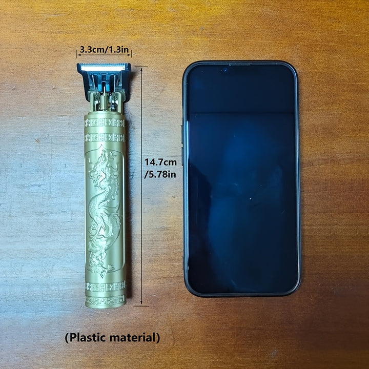 [Professional Hair Clipper] Rechargeable Professional Electric Hair Clipper Kit for Men - 1-Set, Dragon Design in Golden, Black, & Copper, 400mAh Lithium Battery, Ideal Father's Day Gift