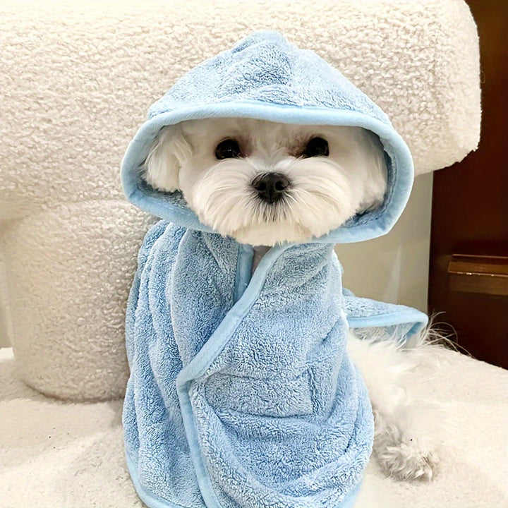 Quick Dry Soft Microfiber Pet Bathrobe - Ultra-Absorbent, All-Season Comfort for Small to Medium Dogs & Cats - Secure Hook-and-loop Fastener Closure