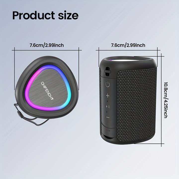 Portable Wireless Speaker With Light, Waterproof Speaker, Powerful And Clear Sound, All-Day Play Time, Aux And Tf Card Input, BT 5.3, Tws Pairing, Loud Stereo Sound, Shocking Bass. Suitable For Home, Outdoor, Travel, Party, B