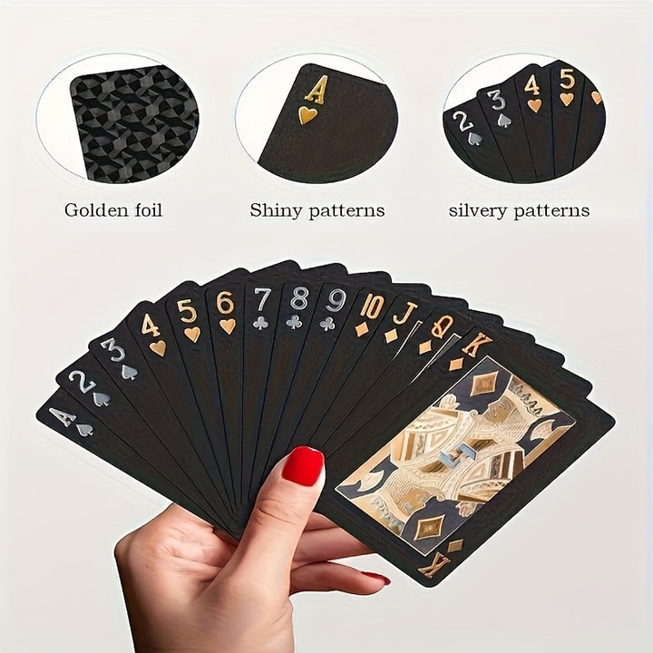 Waterproof and Flexible Black Playing Cards with Box - Ideal for Parties, Halloween, Thanksgiving, and Christmas Gifts