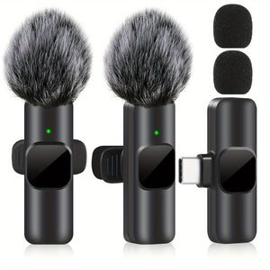 XIAOLO Microphone Lavalier Compact Sans Fil - Système d'Enregistrement Clip-On USB-C pour Smartphones et Ordinateurs Portables, Idéal pour le Vlogging, le Streaming en Direct et les Interviews