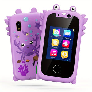 Jouets éducatifs pour enfants Smartphone avec double caméra Bébé 6,1 cm Écran tactile IPS Téléphone Apprentissage Loisirs Jeu pour les âges de 3 à 12 ans Cadeaux de Noël et d'anniversaire