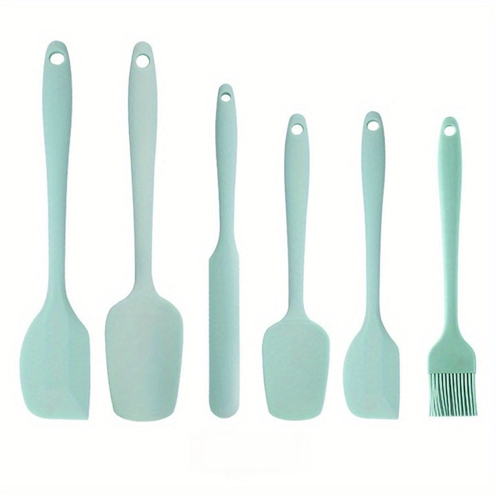 5pcs/6pcs, Large and Small Silicone Spatulas, Oil Brush, and Long Macaron Spatula - Essential Baking Supplies for Cakes, Cheese, and More