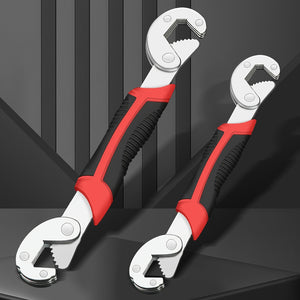 High Carbon Steel Double-Head Adjustable Wrench, High Torque Gear Movable Pipe Pliers, Non-Slip Handle, Durable Material of High Carbon Steel, Suitable for Daily Repair and Maintenance at Home Indoor and Outdoor, KPX