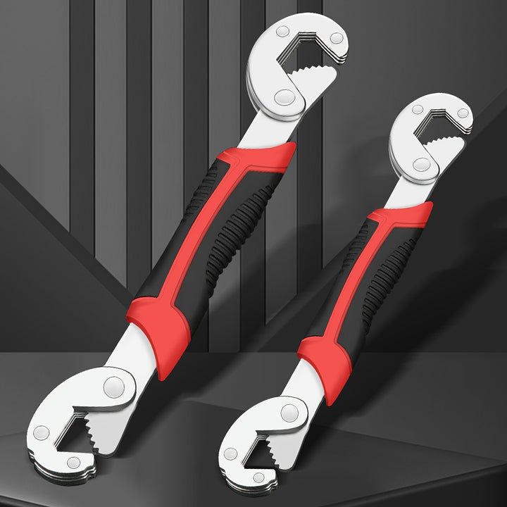 High Carbon Steel Double-Head Adjustable Wrench, High Torque Gear Movable Pipe Pliers, Non-Slip Handle, Durable Material of High Carbon Steel, Suitable for Daily Repair and Maintenance at Home Indoor and Outdoor, KPX