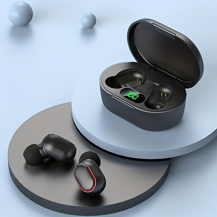 Wireless Earbuds with LED Display - Touch Control, USB-C Charging, Ideal for Gaming & Music (Black)