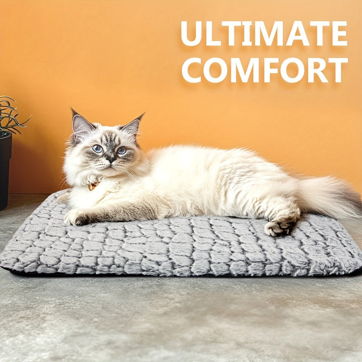 Extra Warm Thermal Cat Dog Bed Mat, Ultra Soft Cat Pet Mat Pad for Indoor Outdoor with Removable Cover Non-Slip Bottom Washable