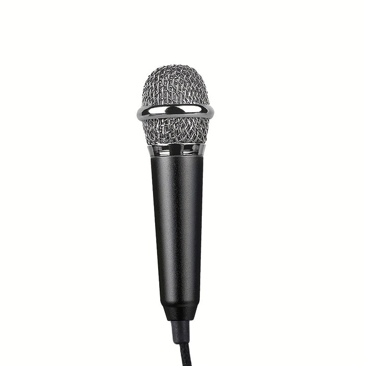 Capacitive Mini Microphone, 3.5mm Jack, Portable Singing Mic for Voice Recording, Interview, Karaoke, Gaming, Video Conferencing, Streaming, Compatible with Phone, Computer, Laptop, Notebook, Tablet - No Battery, No Wireless