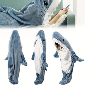 Vintage Style Shark Blanket - Cozy, Machine Washable Polyester Onesie | Unique Christmas Gift for Adults