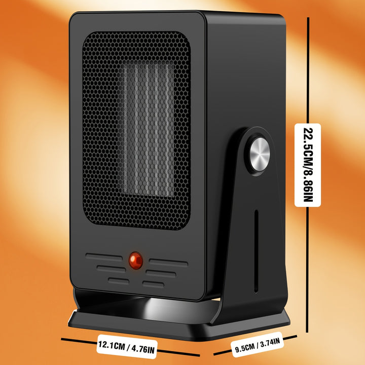 [Fast Heating] 900W Portable Electric Space Heater | 200 Sq. Ft. | Ceramic | Adjustable Thermostat, Fast Heating