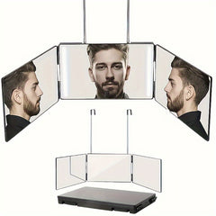 360° rotating 3-Way Trifold Mirror Height Adjustable with Hooks