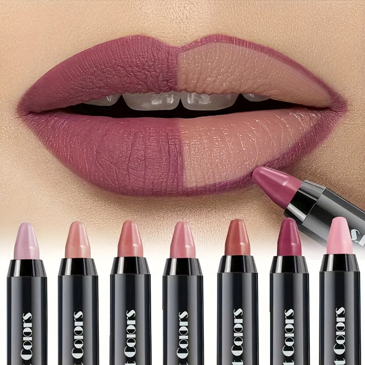 6 Pieces, Crayon Lipstick, Matte Lipstick, Easy Coloring Lip Liner, Durable Easy Coloring Moisturizing Lipstick, Girls' Must-Haves, Valentine's Day Gifts for Women