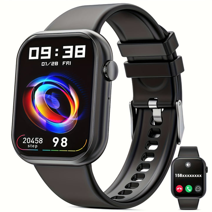 2025 smart watch (answer/make calls), 1.85-inch display smart watch, information reminder, suitable for men and women, fitness tracker, multiple sports modes, sports watch, step counting calorie counter, compatible with Andro