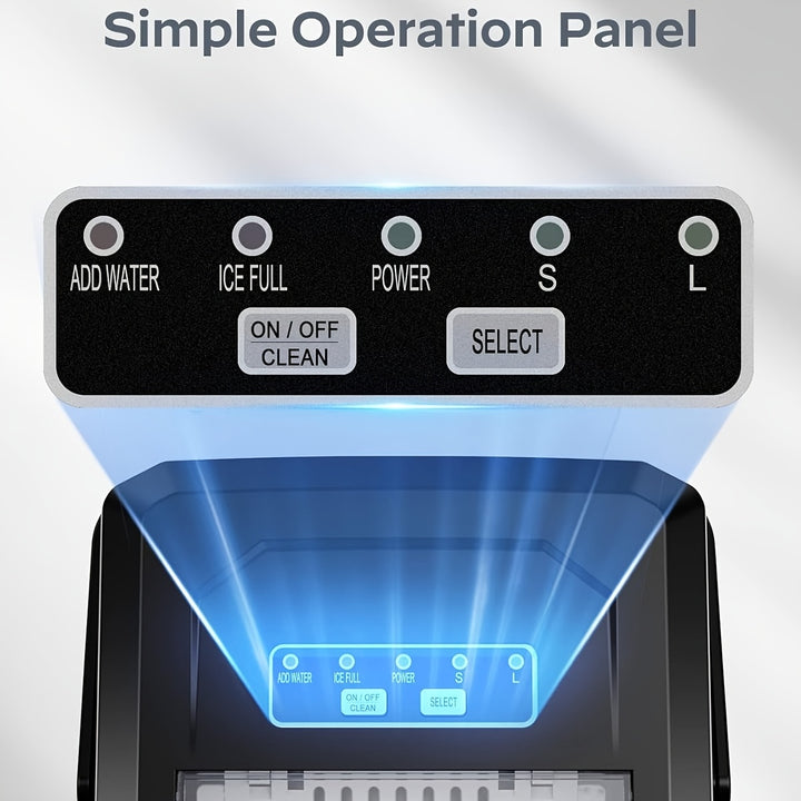 33/35 Pound Golden Nugget Ice Machine And 26 Pound Bullet Ice Machine, Chewing Ice Maker, Portable Ice Machine Desktop, Automatic Cleaning Portable Ice Machine With Basket And Spoon, One Click Operation For Home/kitchen/campi