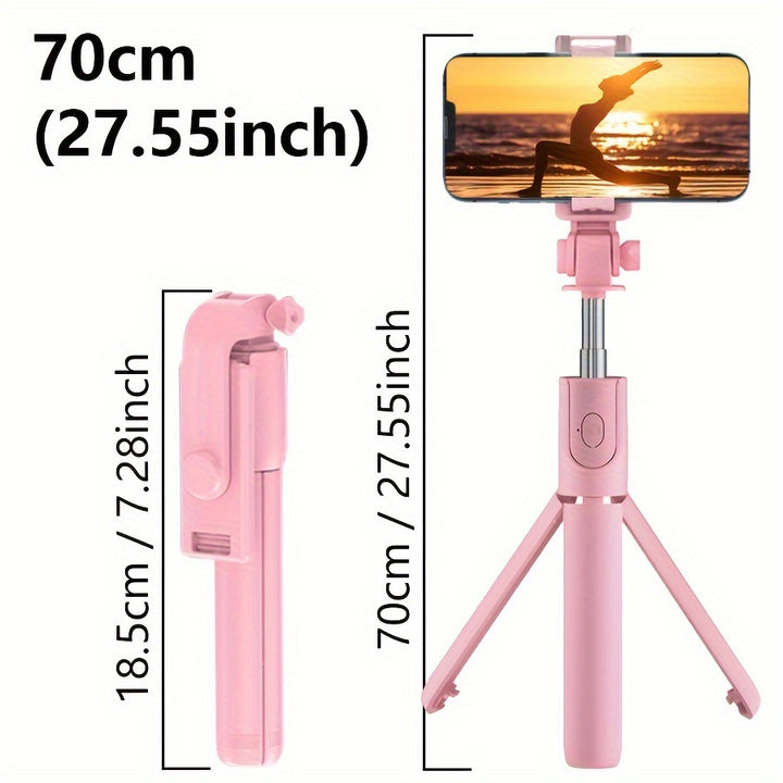 1pc Versatile Selfie Stick Phone Holder With Wireless Remote Control, Allowing 360° Rotation, Perfect For Travel, Compatible With iPhone/Samsung/Android Smartphones.