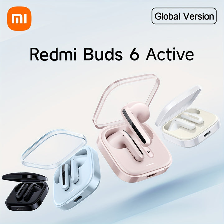 Xiaomi Redmi Buds 6 Active TWS Earbuds, 30 Hours Playtime, 5 Tuning Modes, Noise Cancelling Voice Call, Touch Control, Semi-Open-Back, Condenser Mic, Wireless Charging Case, Type-C, for Adults - No Charger Included