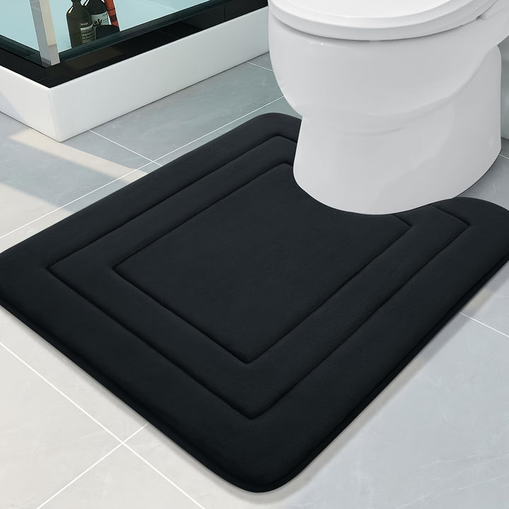 1pc SoftTouch Memory Foam Bath Mat, Non-Slip, Stain Resistant, Water Absorbent, Foot Massage, Rectangular Polyester Floor Rug with PVC Backing, 600gsm, 1.2cm Thick, for Bathroom, Kitchen, Laundry Room