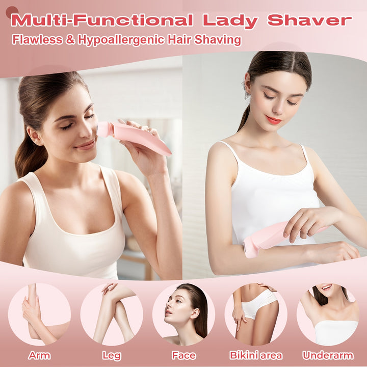 [Rechargeable Electric Foil Shaver] 1pc USB Rechargeable Electric Foil Shaver for Women - Stainless Steel Blade, Wet/Dry Use, 800mAh Battery, 30-45 Min Runtime, Washable Razor, for Full Body Hair Removal