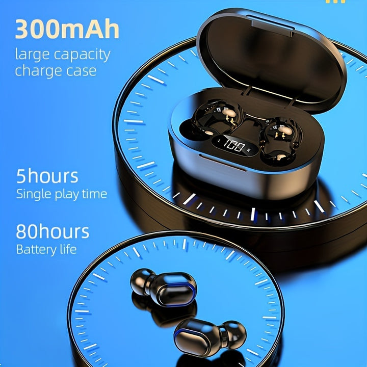 Wireless Earbuds with LED Display - Touch Control, USB-C Charging, Ideal for Gaming & Music (Black)