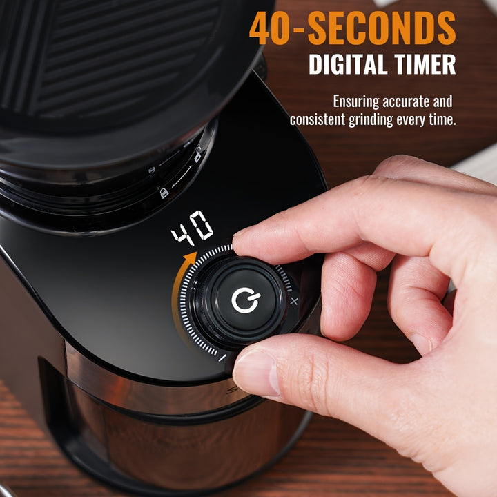 [Adjustable Timer] SHARDOR Electric Coffee Grinder - 32 Grinding Sizes, 40 Seconds Adjustable Timer - Home Coffee Grinder