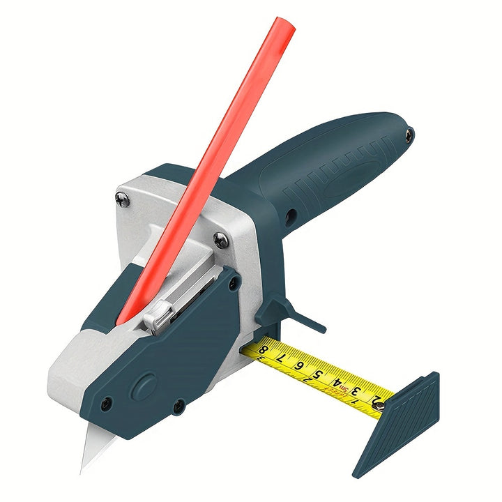 [Multimaterial Cutter] Professional Gypsum Board Cutter Kit - Easy Glide Precision Blade & 196.85inch Tape Measure, Aluminum Alloy & TPR Plastic, Dust-Free for Drywall, Foam, KT Cardboard Cutting - Includes Pencil & 20 Extra