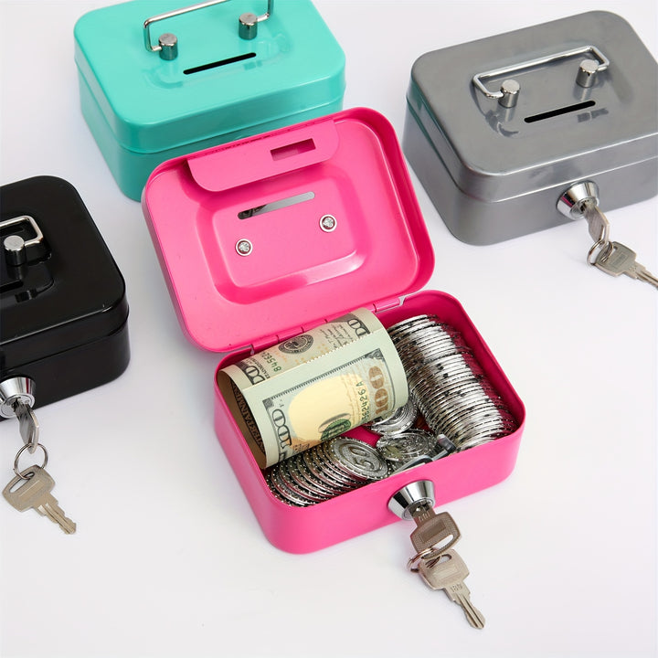 1pc Metal Keylock Storage Box, Money Box, Adult Deposit Box, Coin Deposit Box, Adult Deposit Box, Deposit Box, Cash Register 4.5 * 3.8* 2.3"/11.5 * 9.9 * 5.8cm