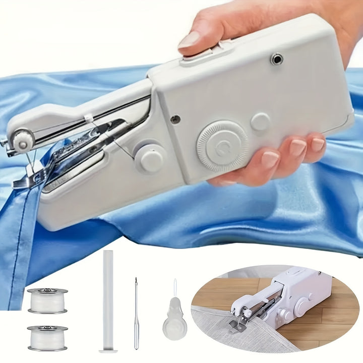 1pc Mini Portable Handheld Sewing Machine, Quick Stitch Tool for Fabric, Cloth, Clothing (Battery Not Included, Self-prepared 4 AAA Batteries)