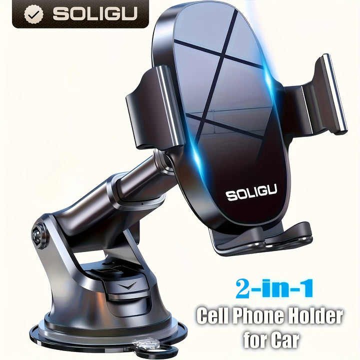 [3-in-1 Phone Holder] 3-in-1 Car Phone Holder Mount, Universal Cell Phone Holders for Your Car Dashboard Air Vent, Adjustable Car Phone Holders Fit for All Phones, By Miracase