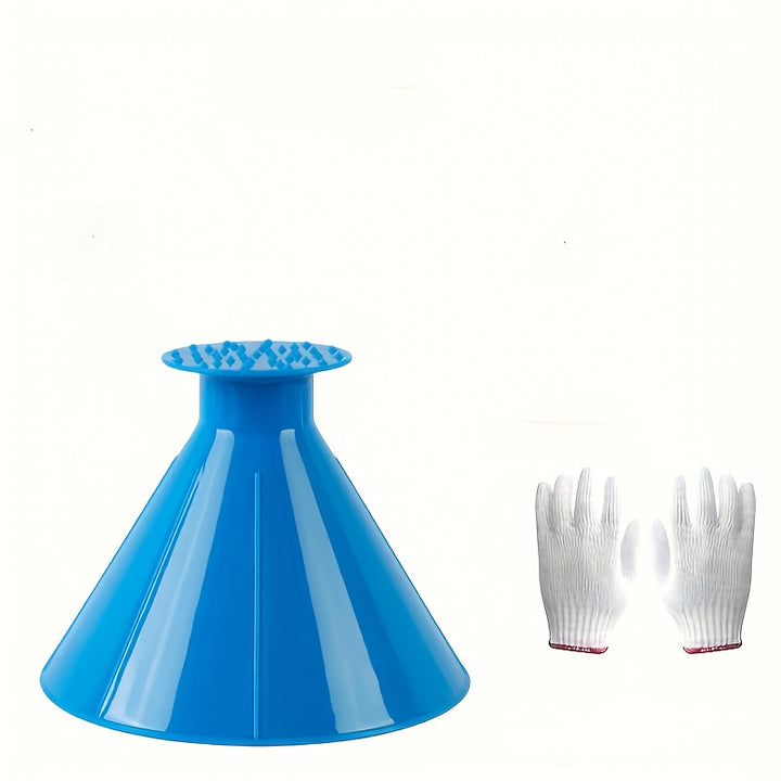 1pc Car Window Windshield Magic Ice Scraping Tool Kit - Includes Oil Funnel Snow Shovel, 1 Pair Insulated Gloves, and Efficient Winter Car Accessories for Easy Snow Removal