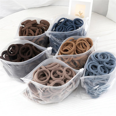 50pcs/Set Essential Solid Color Elastic Hair Bands - 4cm Wide Simple Hair Ties for Women, Ponytail Holders, Hair Ropes, and Styling Accessories - Soft, Durable, and Easy to Use
