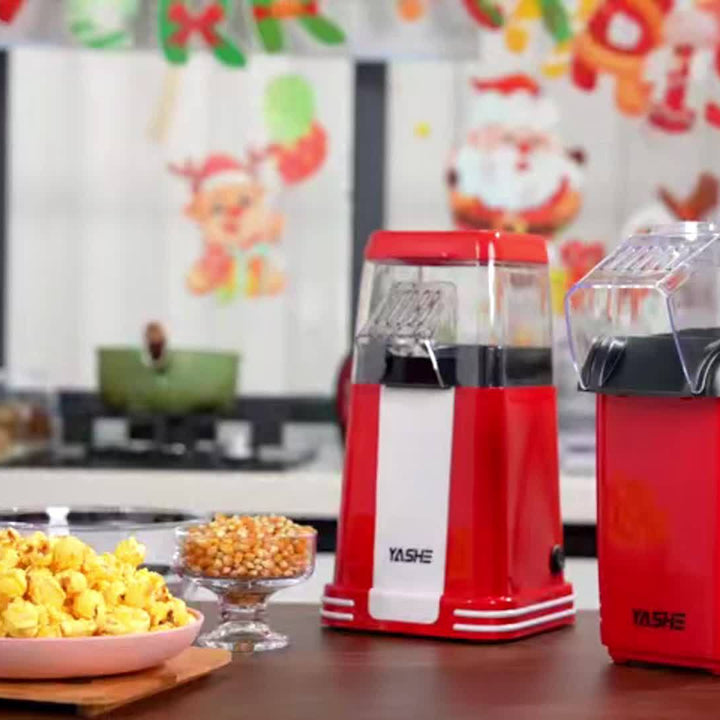 16-Cup Deluxe Hot Air Popcorn Popper Maker - Effortless Popping, Measuring Cup for Perfect Portions, Melt Butter Function, Easy Cleaning, Space-Saving Design for Home Theater, Family Movie Nights, and Snack Time Fun