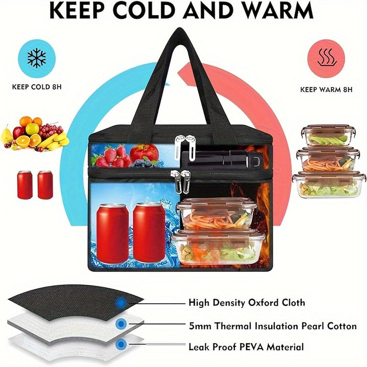 1 X Oxford Cloth Insulated Multi-purpose Bag, Portable Food Takeaway Lunch Box Snack Bag