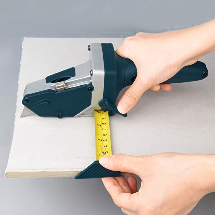[Multimaterial Cutter] Professional Gypsum Board Cutter Kit - Easy Glide Precision Blade & 196.85inch Tape Measure, Aluminum Alloy & TPR Plastic, Dust-Free for Drywall, Foam, KT Cardboard Cutting - Includes Pencil & 20 Extra