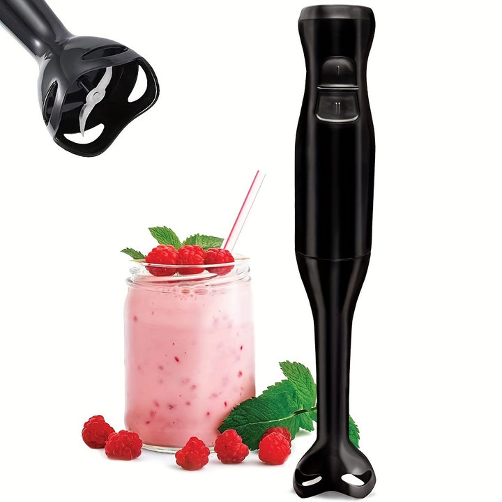 WANT Electric Handheld Blender, Black - 2-Speed Immersion Mixer & Chopper with Ice Crushing Capability, Easy One-Hand Operation, Detachable Stick for Simple Cleaning - Ideal for Smoothies, Shakes, Soups, Sauces - No Battery N