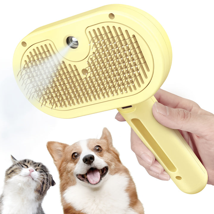 LIVEKEY Multifunctional Cat Steam Brush - USB Rechargeable Pet Grooming Tool for Shedding and Cleaning, Stainless Steel Bristles, Water-Activated, Dog Massager, Best Cat Hair Brush