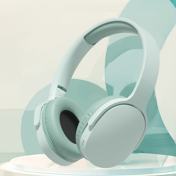 GENAI P2961 Over-Ear Wireless Headphones - Sleek White & Beige, 20H Playtime, Comfortable & Foldable, Wireless Connectivity, Noise-Canceling Mic, Ideal for Travel, Home, Office - Perfect Gift for Women, Teens