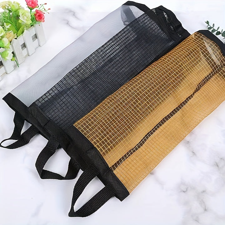 Plastic Bag Organizer 1pc Plastic Bag Holder, Mesh Hanging Storage Distributor, Foldable, Breathable, Washable Hanging Mesh Garbage Bag Organizer, Suitable for Kitchen Plastic Bag Storage