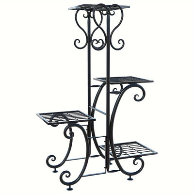 Metal Plant Shelf, Plant Stand Indoor Outdoor Flower Pot Holder Display Racks - Wrought Iron Corner Multiple Planter Rack Organizer for Garden Patio Lawn Balcony Office And Store Display, Halloween Decoration Gift, For Home A