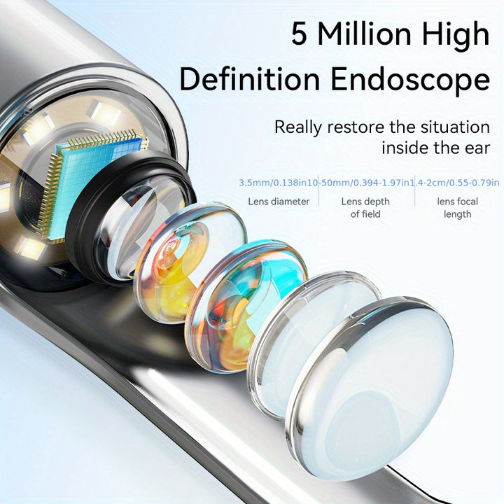 [Wi-Fi Ear Cleaner] INSKAM Wi-Fi Enabled 1080P Ear Wax Removal Tool with Camera, Ear Cleaning Kit, Rechargeable Lithium Battery, 6 Spoons, Ear Tweezers for Ear Care