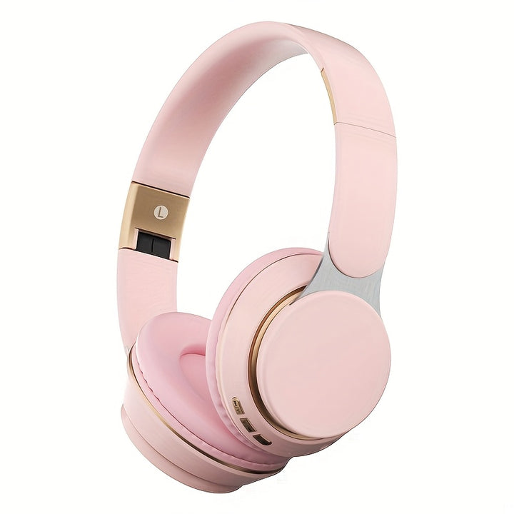 Casque antibruit actif sans fil, écouteurs en mousse à mémoire, charge rapide 300 heures de temps de veille, idéal pour les voyages, le bureau à domicile, l'entraînement en salle de sport - Rose