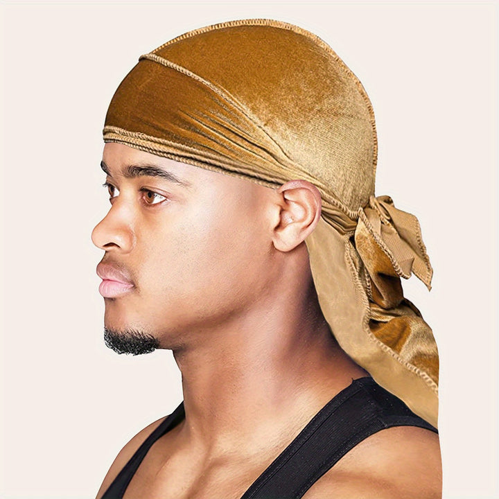 Durags de Terciopelo para Hombres y Mujeres - Gorro de Ducha Suave y Cómodo con Cola Larga y Correas Anchas - Perfecto para Proteger el Cabello y Estilizar - Accesorios de Baño