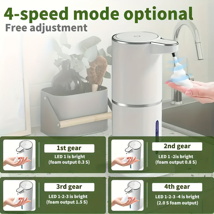 Automatic Soap Dispenser - Touchless Foaming Soap Dispenser 400ml USB Rechargeable Dispenser Electric Wall Mounted 4levels Adjustable Foam Soap Dispenser Pump For Bathroom Kitchen Dish Soap