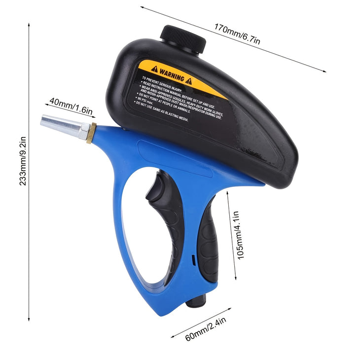 1pc Sand Blaster Abrasive Air-Powered Small Nozzle Pneumatic Sandblasting Gun Metal Glass Sandblasting Remover Manual Sand Blaster For Air Compressor Home Improvement Auto Repair DIY