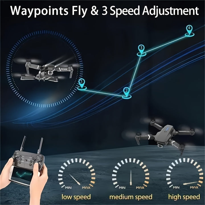 [Dual Cameras Foldable Drone] 2 Batteries Foldable RC Drones With Dual Cameras, Brushless Motors, Optical Flow Positioning, Smart Follow, Indoor And Outdoor Discount Drones, Beginner Gift, Easter Gifts, 1 Battery