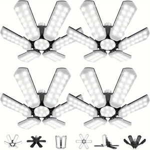 [Verstellbare Paneele] LED-Garagenlichter | 1/2/4 Packung | 6+1 verstellbare Paneele | 5000LM 6500K | Garagenbeleuchtung | Für die Weihnachtsbeleuchtung im Kellerstall | Wechselstrom 110 V