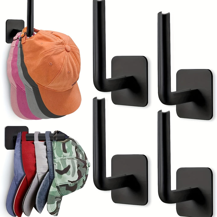 1pc/2pcs/3pcs/4pcs Punch-free Hat Storage Hook, Hanging Plastic Hook for Keys, Hat, Towels, Self-Adhesive Hook for Sundries, Household Space Saving Storage Organizer for Entryway, Hallway, Bathroom, Bedroom, Home, Dorm