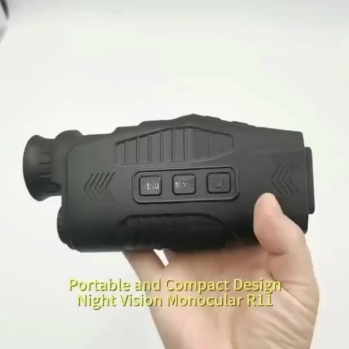 HD 1080P Infrared Night Vision Monocular with Lightless Visual, USB Rechargeable, for Night Photography, Video Recording, Hunting, Camping - Memory Card Not Included, Looking Glass Camera, IR Illuminator