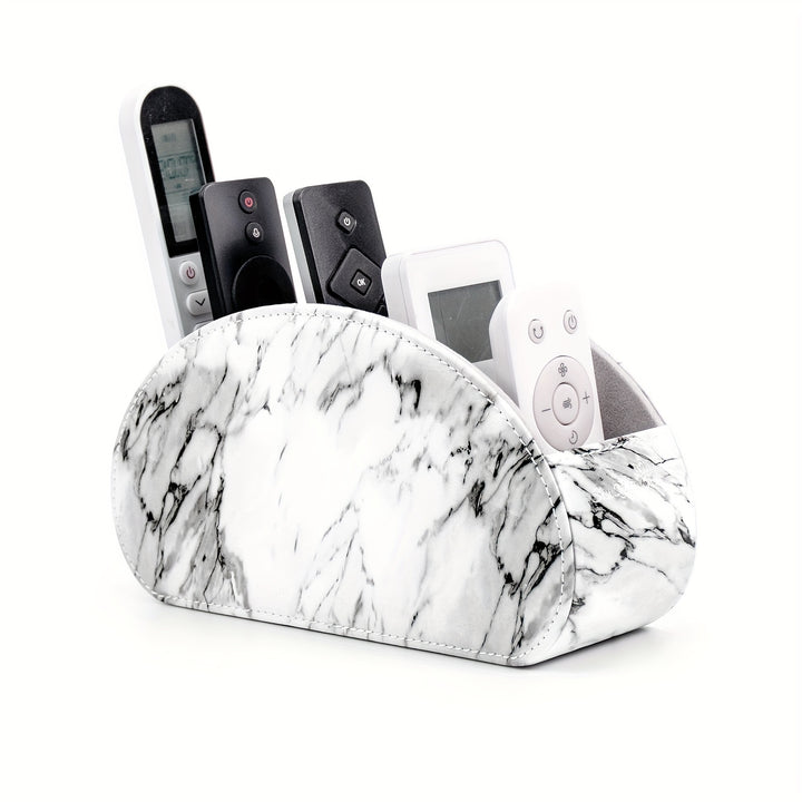 [5 Grid Partition Storage Box] Storage Box For SANQIAWNAN5 Grid Partition PU Remote Control Holder, Multifunctional Desktop Storage Box, Storage For TV Remote Control, Media Equipment Remote Control, Pen Holder, Brush Holder,